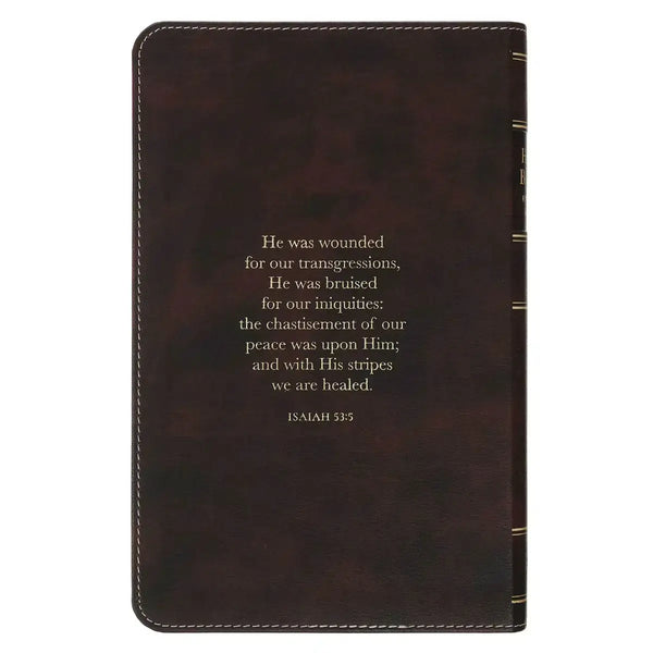 Espresso & Pink Faux Leather Giant Print King James Version Bible with Thumb Index