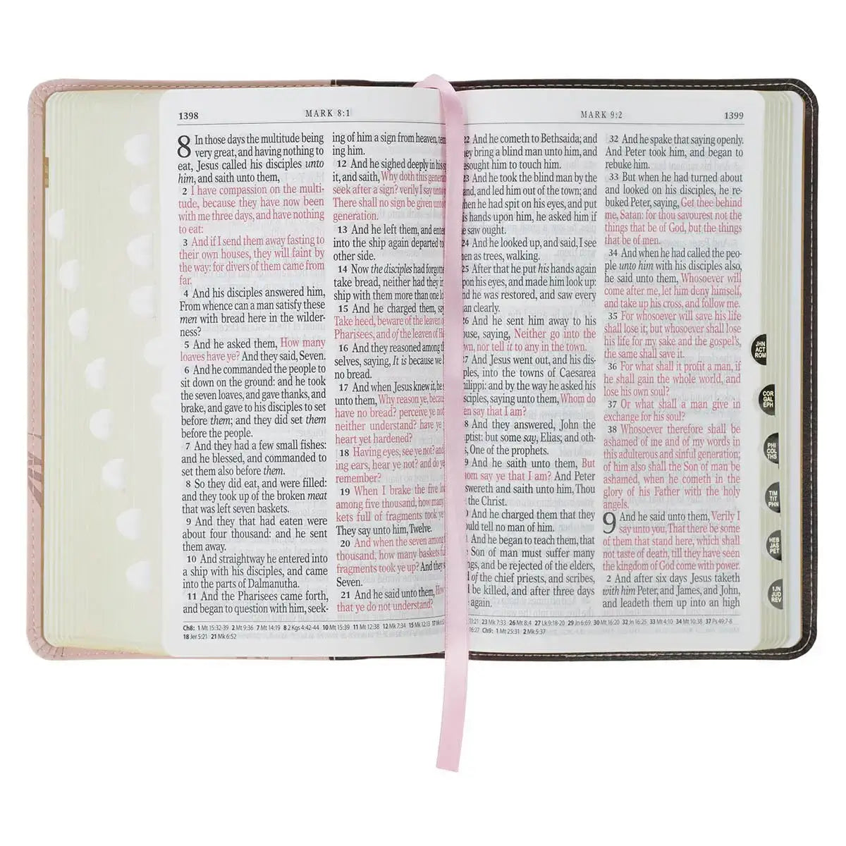 Espresso & Pink Faux Leather Giant Print King James Version Bible with Thumb Index
