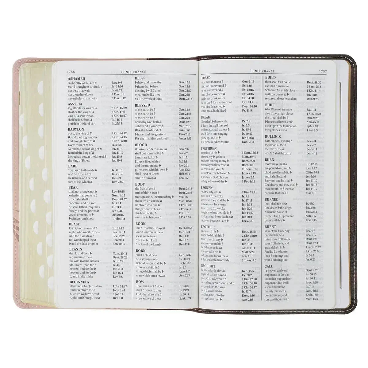 Espresso & Pink Faux Leather Giant Print King James Version Bible with Thumb Index