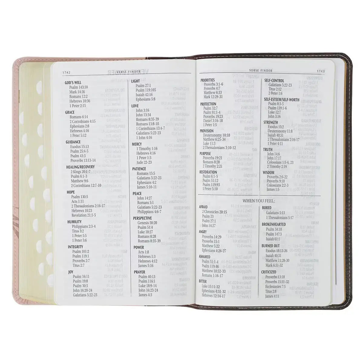 Espresso & Pink Faux Leather Giant Print King James Version Bible with Thumb Index