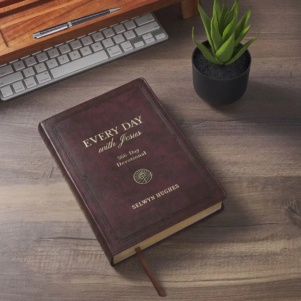 Every Day with Jesus: 366-Day Burgundy Faux Leather Devotional