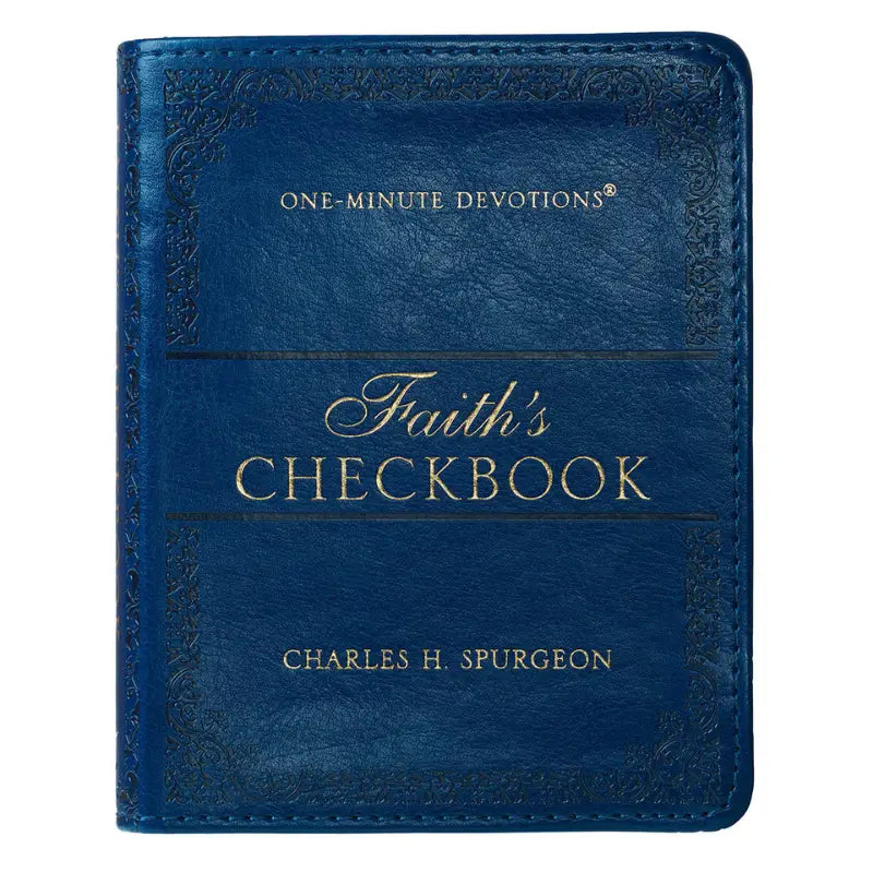 Faith's Checkbook Navy Blue Faux Leather One-Minute Devotions Main image