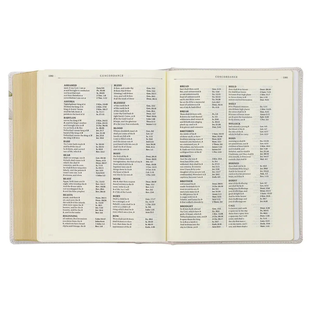 Feather Gray Floral Faux Leather Hardcover King James Version Note-taking Bible