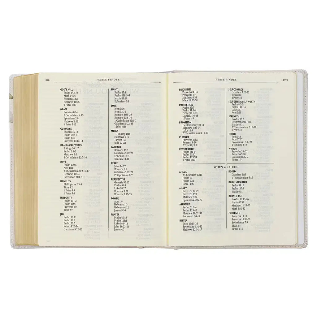 Feather Gray Floral Faux Leather Hardcover King James Version Note-taking Bible