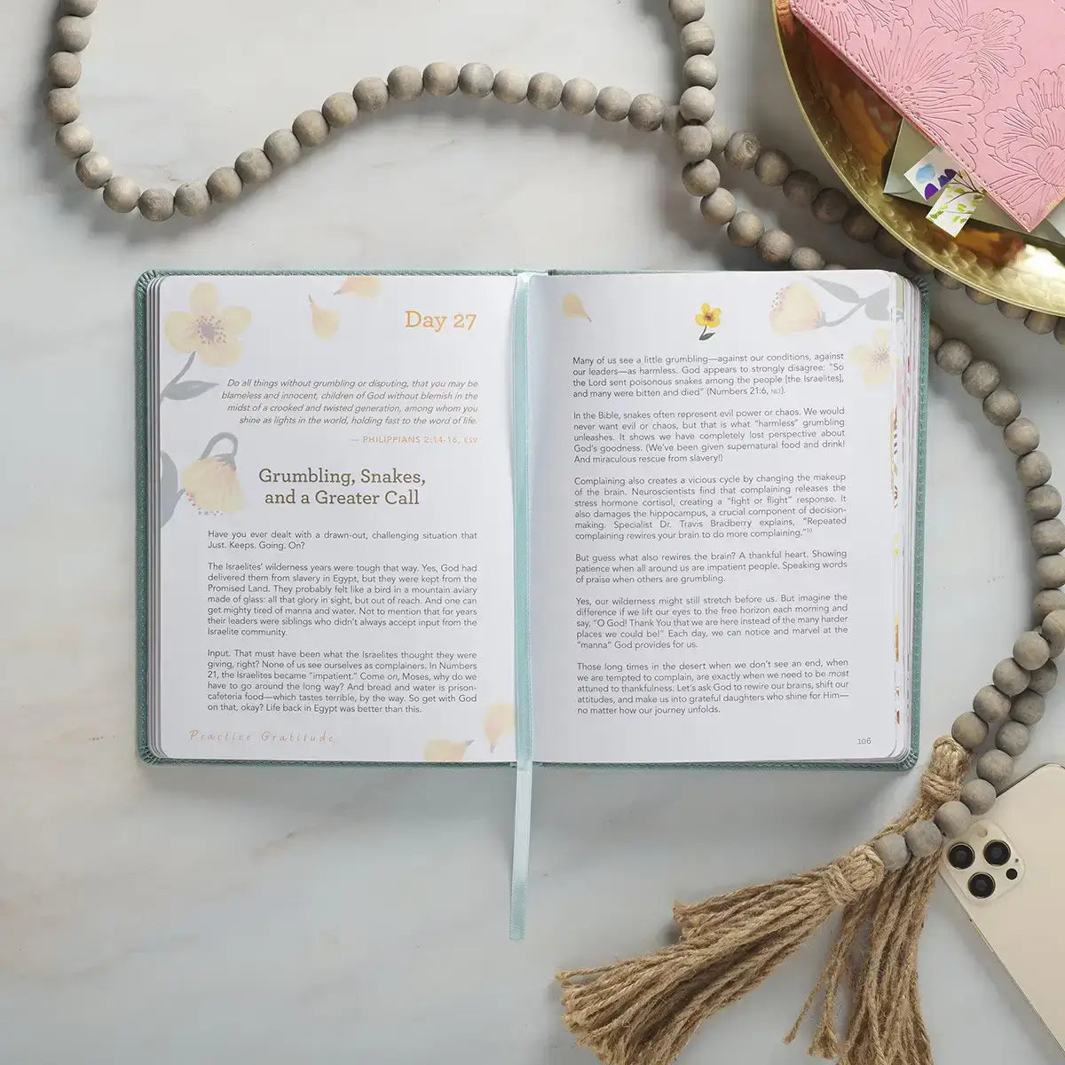 Find Joy Mint-Green Faux Leather Devotional