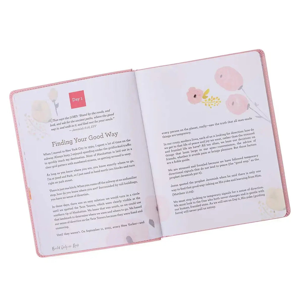 Find Rest Pink Faux Leather Devotional