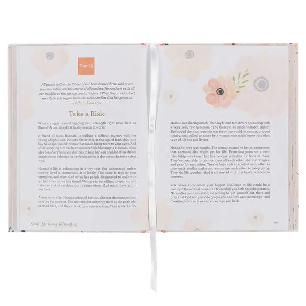 Find Rest Pink Floral Hardcover Devotional