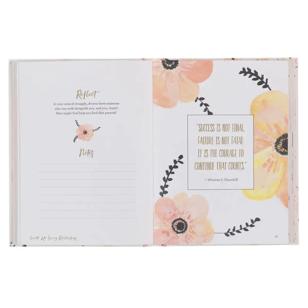 Find Rest Pink Floral Hardcover Devotional