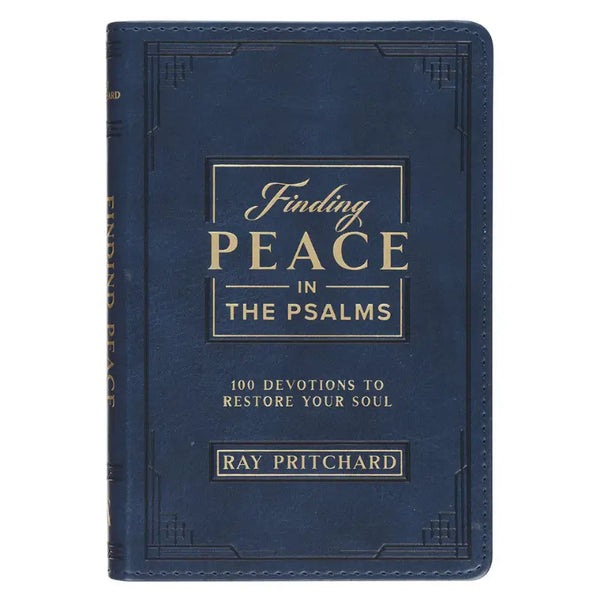 Finding Peace in the Psalms Navy Blue Faux Leather Daily Devotional
