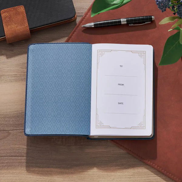 Finding Peace in the Psalms Navy Blue Faux Leather Daily Devotional