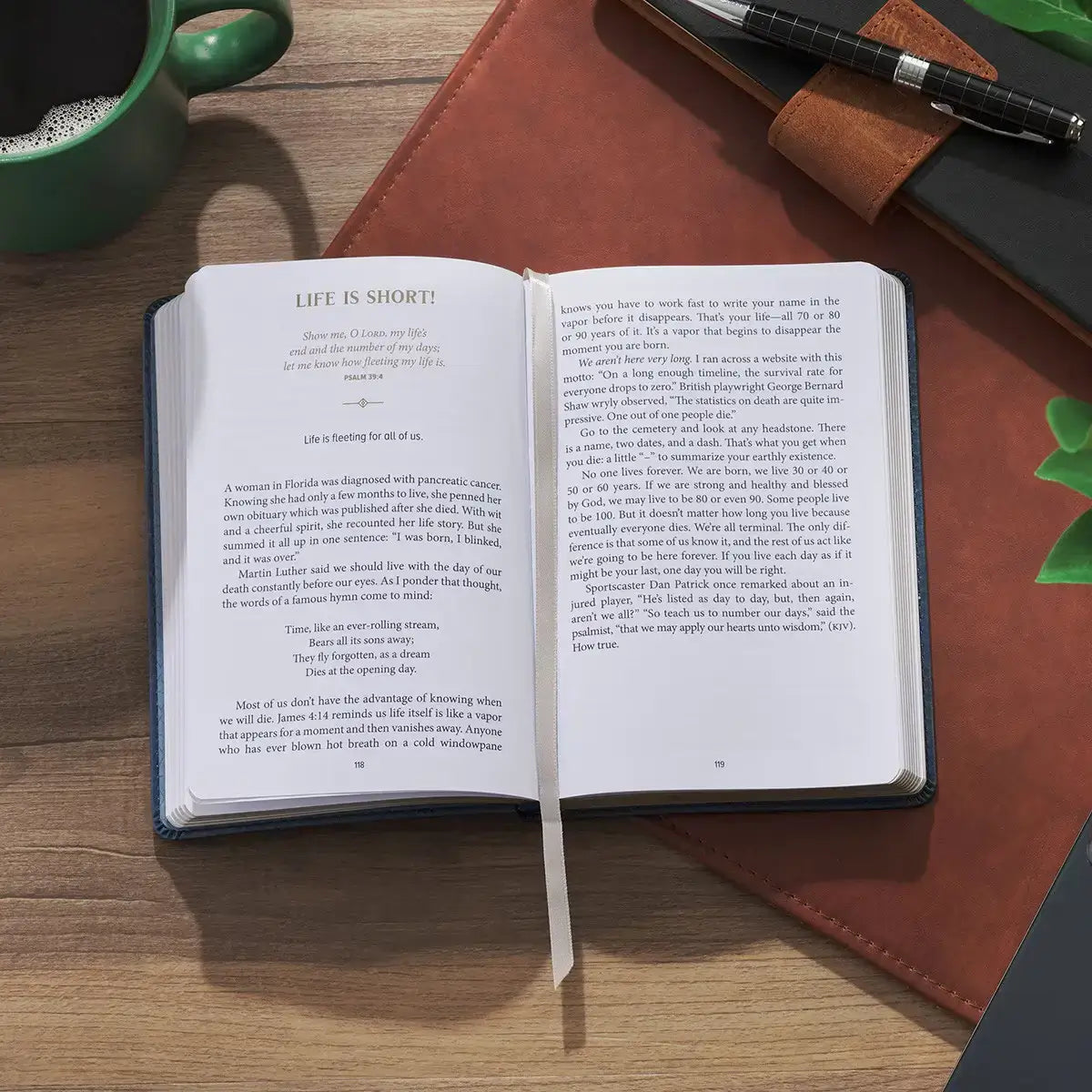 Finding Peace in the Psalms Navy Blue Faux Leather Daily Devotional