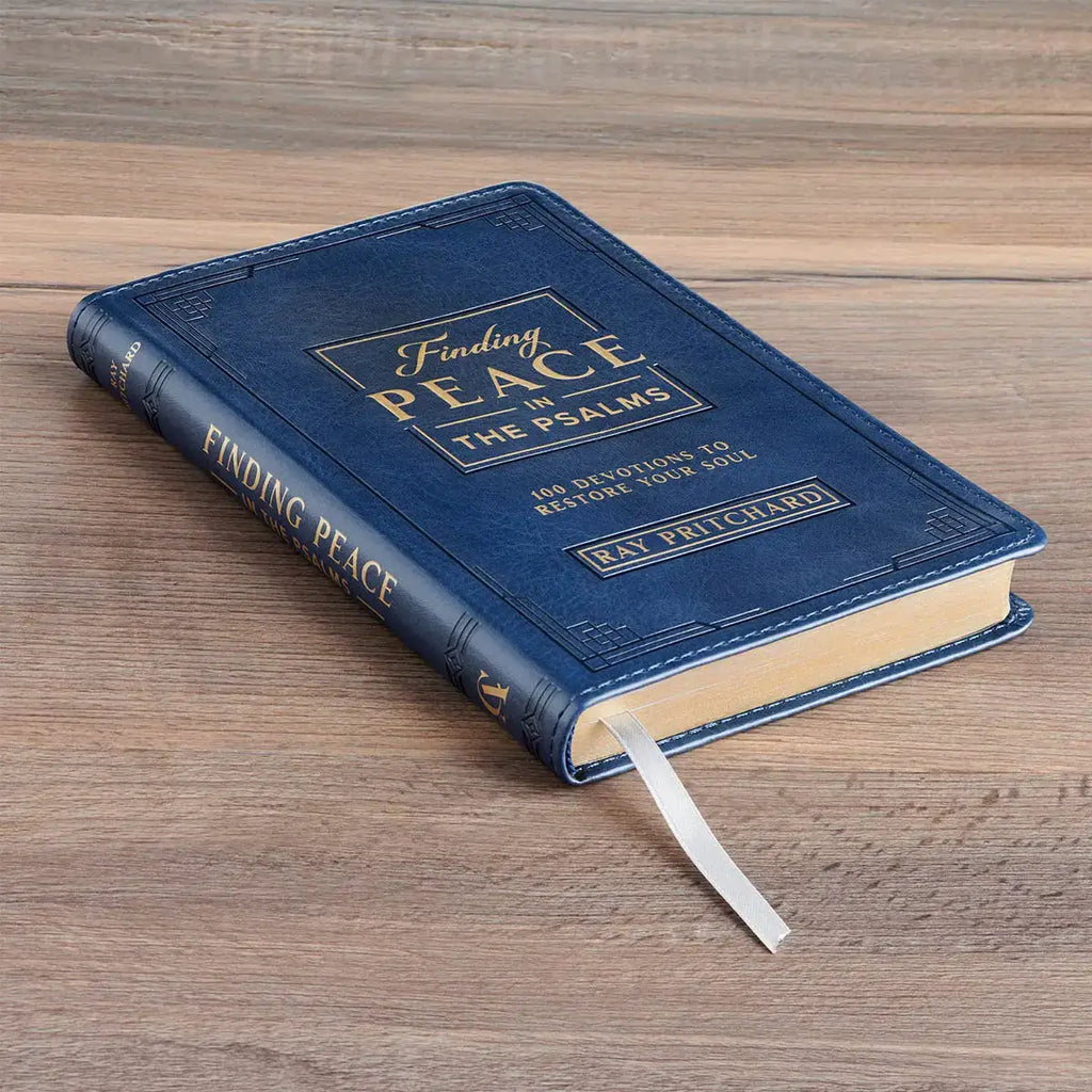 Finding Peace in the Psalms Navy Blue Faux Leather Daily Devotional