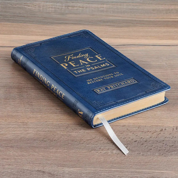 Finding Peace in the Psalms Navy Blue Faux Leather Daily Devotional