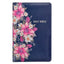Floral Blue Faux Leather King James Version Deluxe Gift Bible with Thumb Index & Zippered Closure