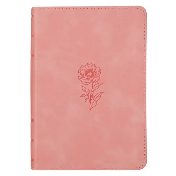 Floral Coral Dawn Faux Leather Large Print Compact King James Version Bible¬†