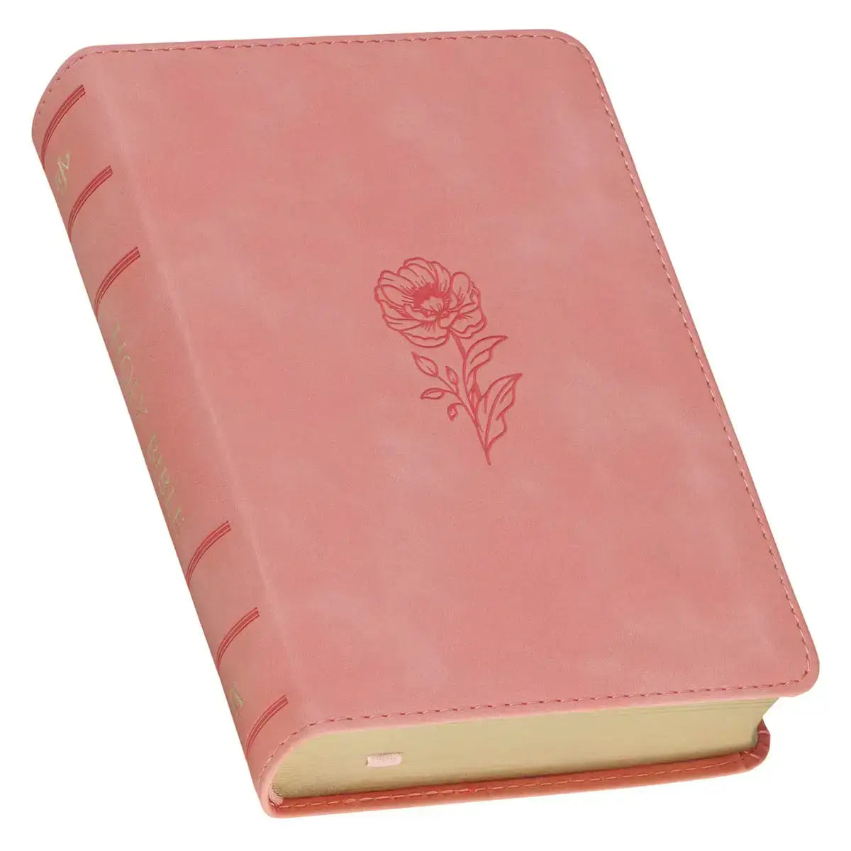 Floral Coral Dawn Faux Leather Large Print Compact King James Version Bible¬†