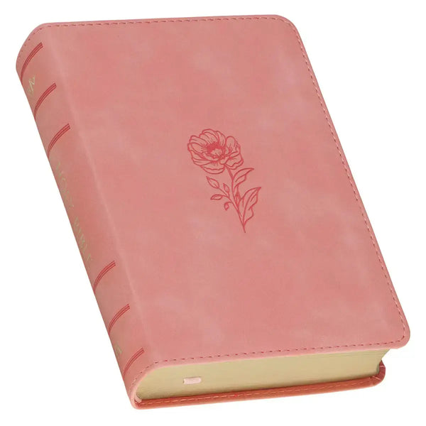 Floral Coral Dawn Faux Leather Large Print Compact King James Version Bible¬†