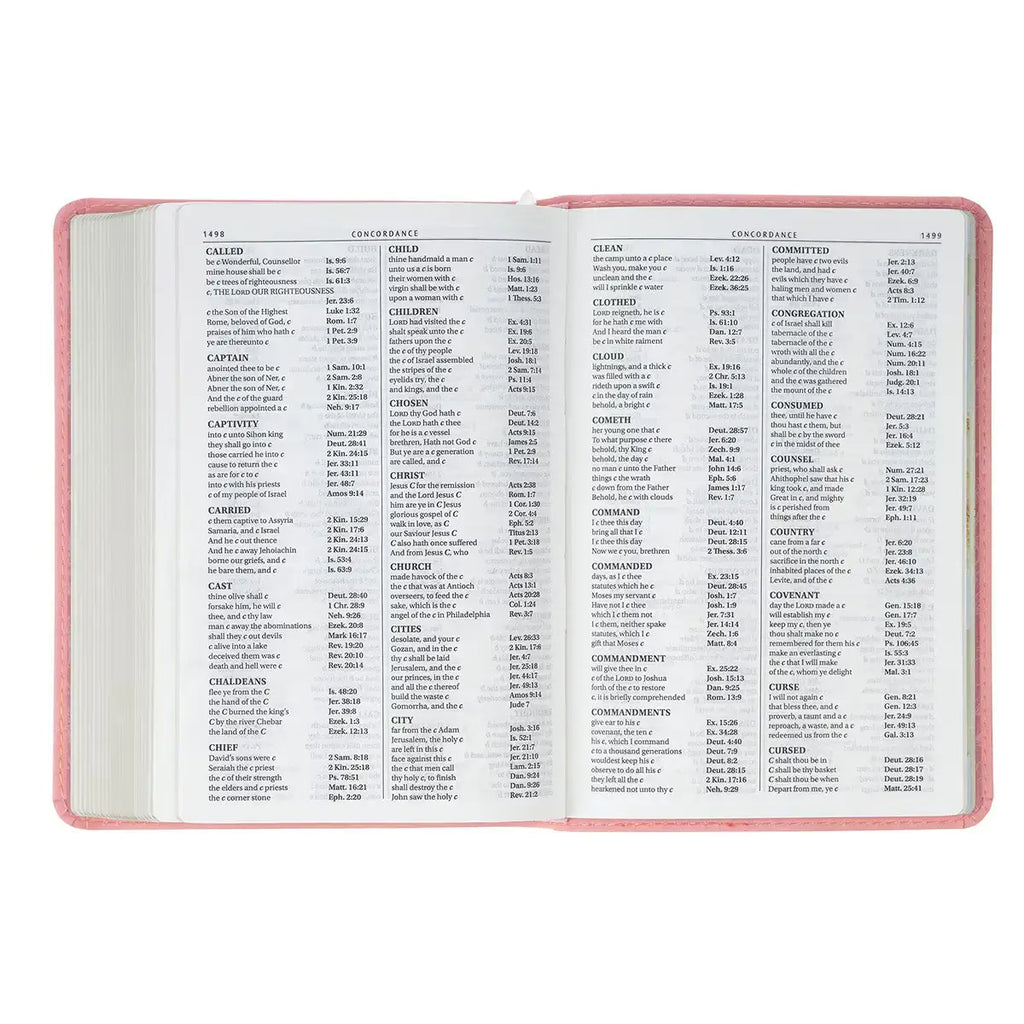Floral Coral Dawn Faux Leather Large Print Compact King James Version Bible¬†