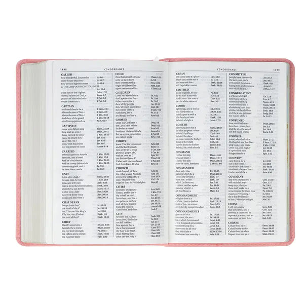 Floral Coral Dawn Faux Leather Large Print Compact King James Version Bible¬†