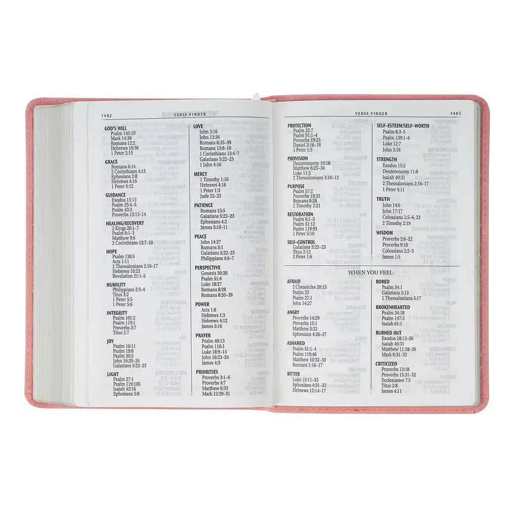 Floral Coral Dawn Faux Leather Large Print Compact King James Version Bible¬†