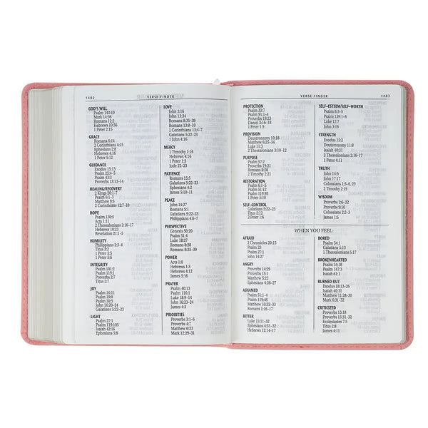 Floral Coral Dawn Faux Leather Large Print Compact King James Version Bible¬†