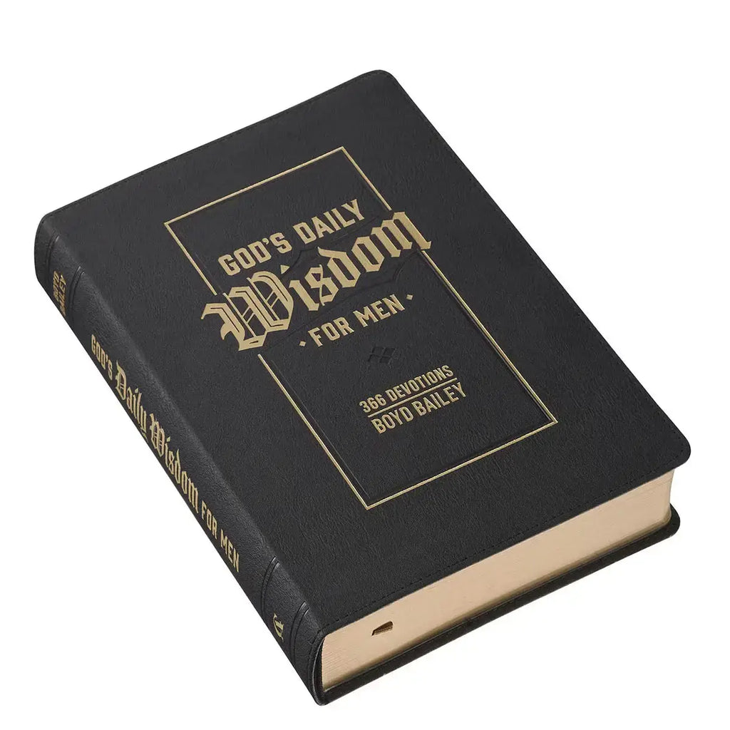 God's Daily Wisdom For Men Black Faux Leather Devotional