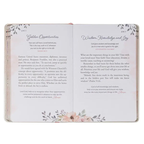 Godly Wisdom for Women White Faux Leather Devotional