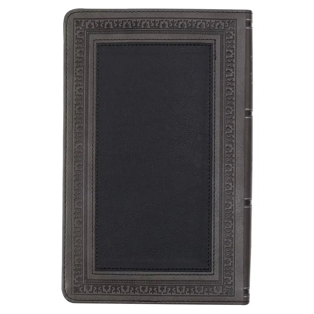 Gray & Black Faux Leather Giant Print Standard-size King James Version Bible with Thumb Index