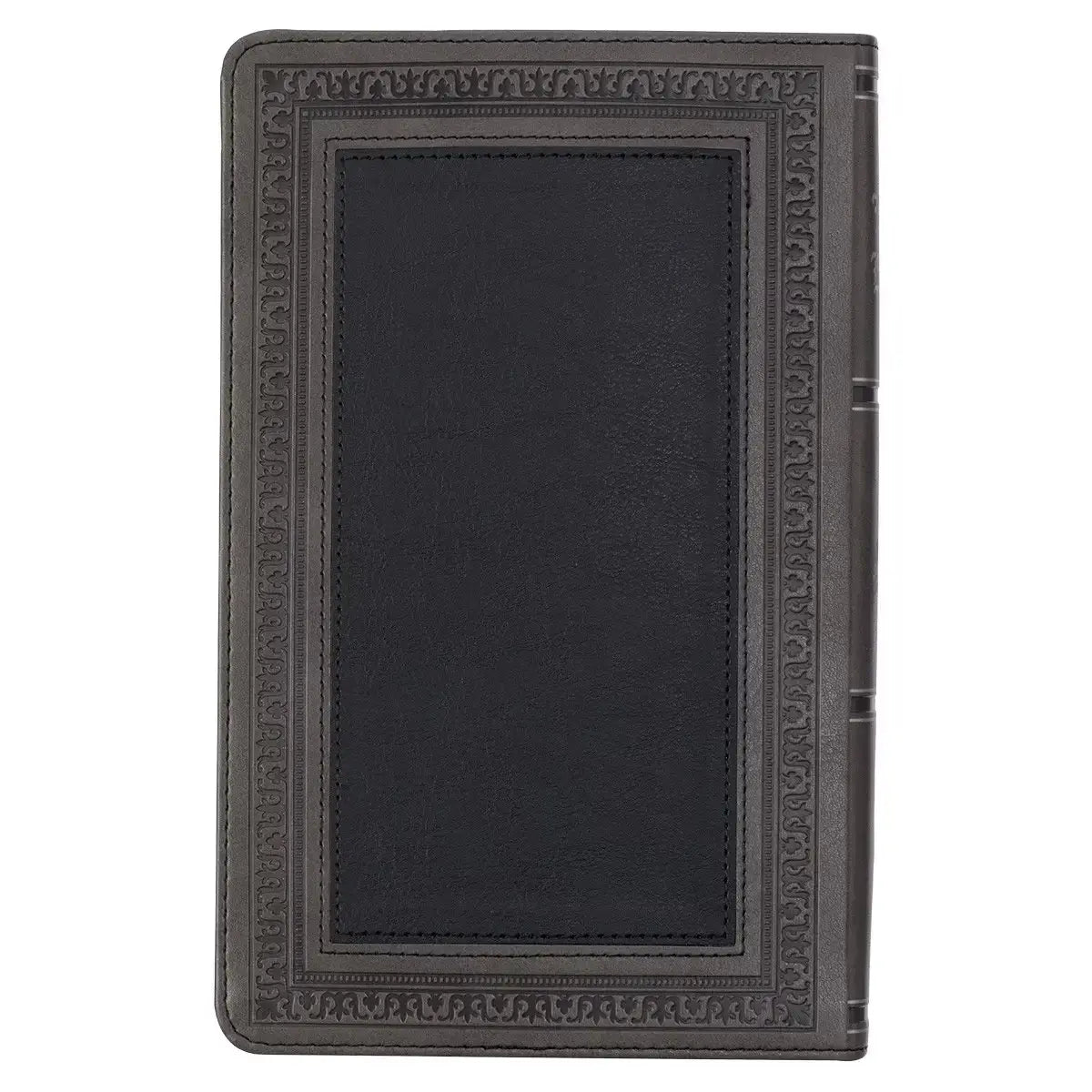 Gray & Black Faux Leather Giant Print Standard-size King James Version Bible with Thumb Index