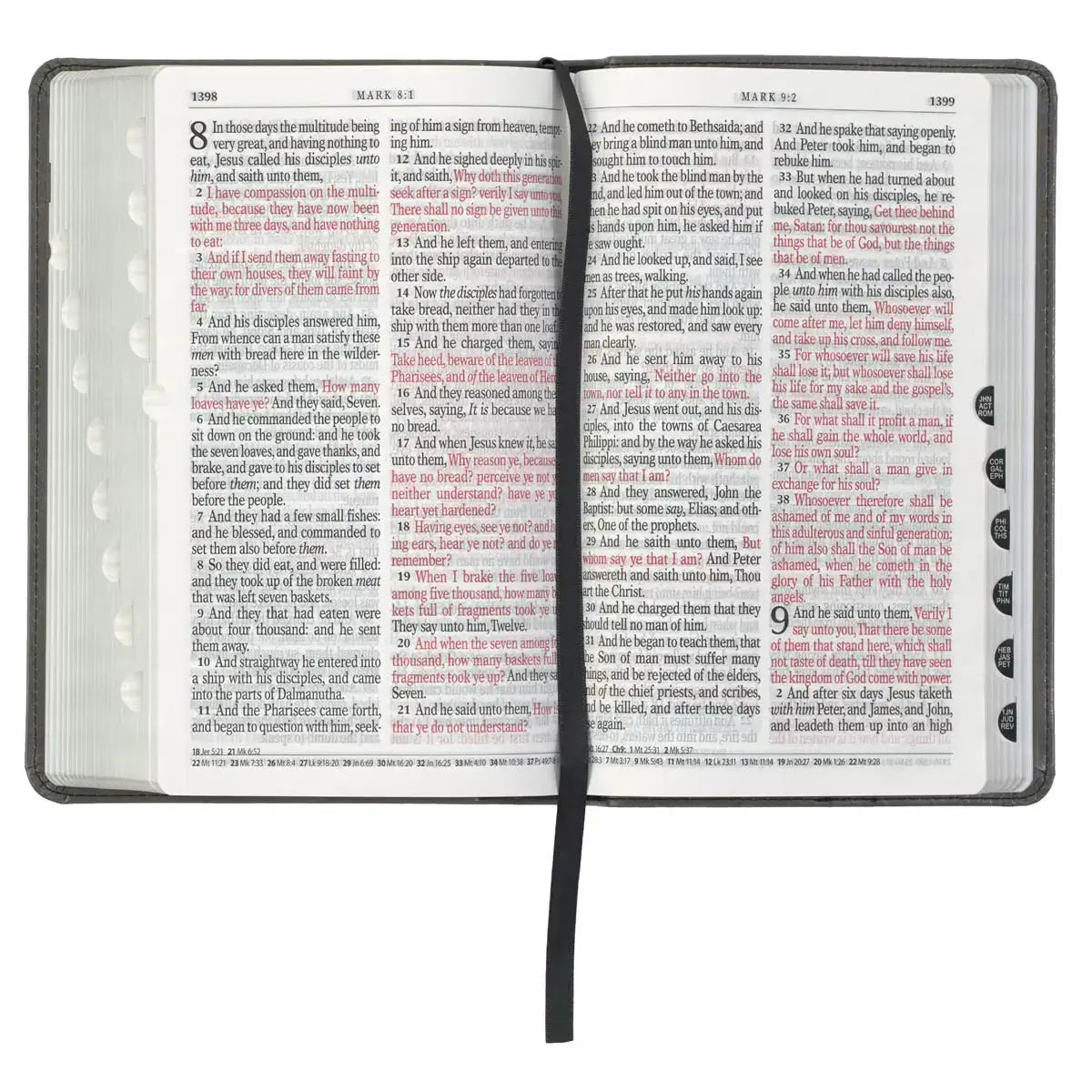 Gray & Black Faux Leather Giant Print Standard-size King James Version Bible with Thumb Index