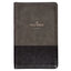 Gray & Black Faux Leather King James Version Deluxe Gift Bible with Thumb Index & Zippered Closure