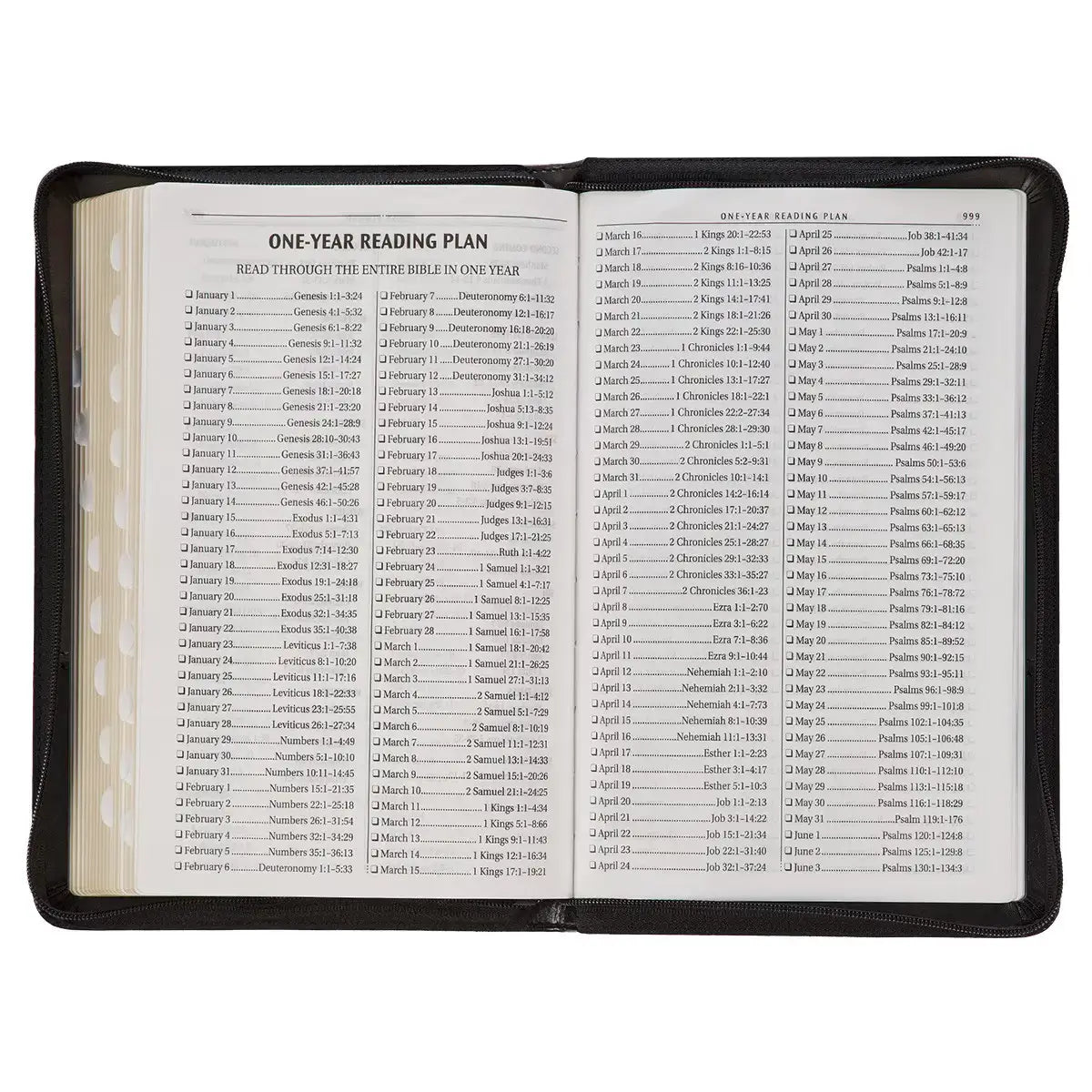 Gray & Black Faux Leather King James Version Deluxe Gift Bible with Thumb Index & Zippered Closure