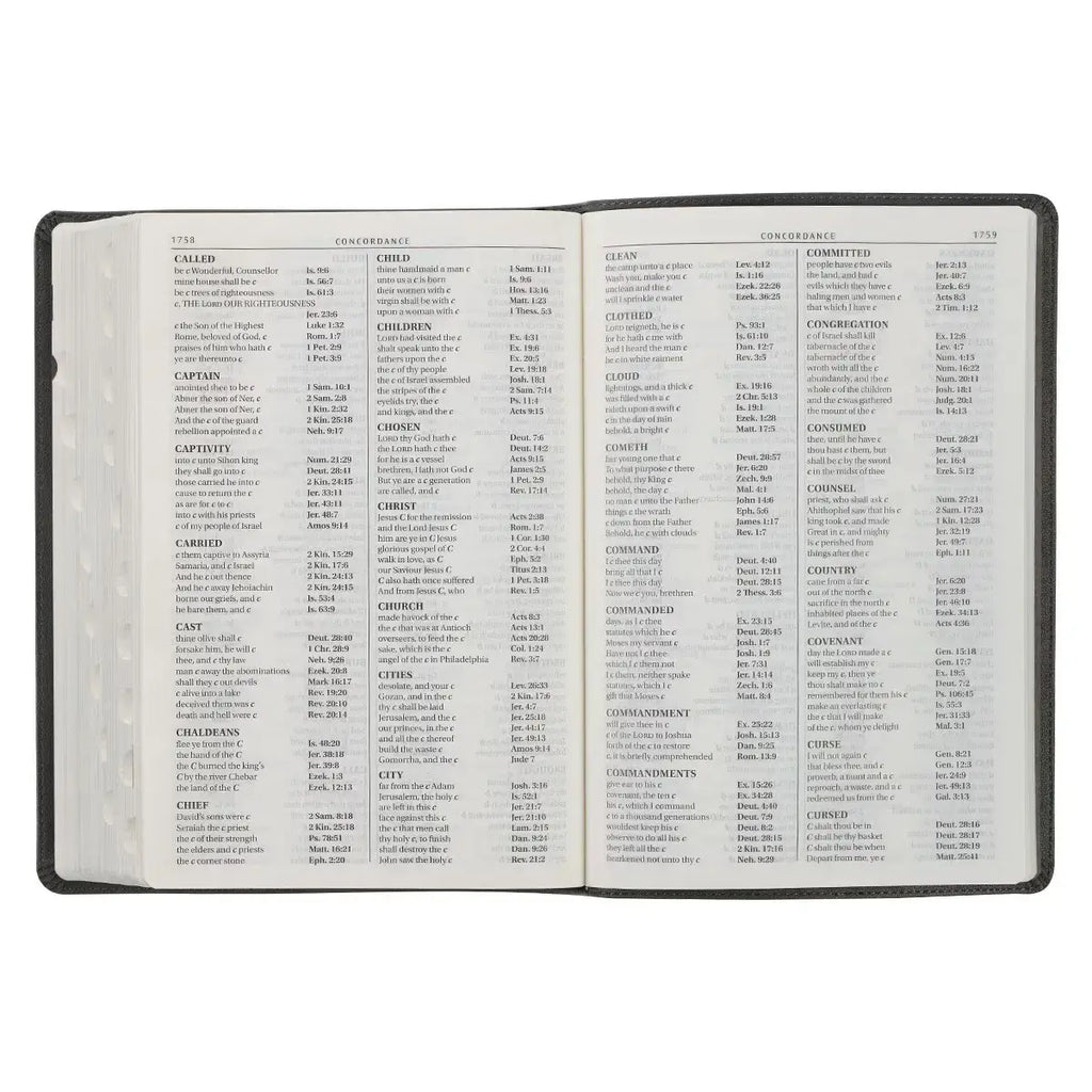Gray with Black Inlay Faux Leather Super Giant Print King James Version Bible with Thumb Index