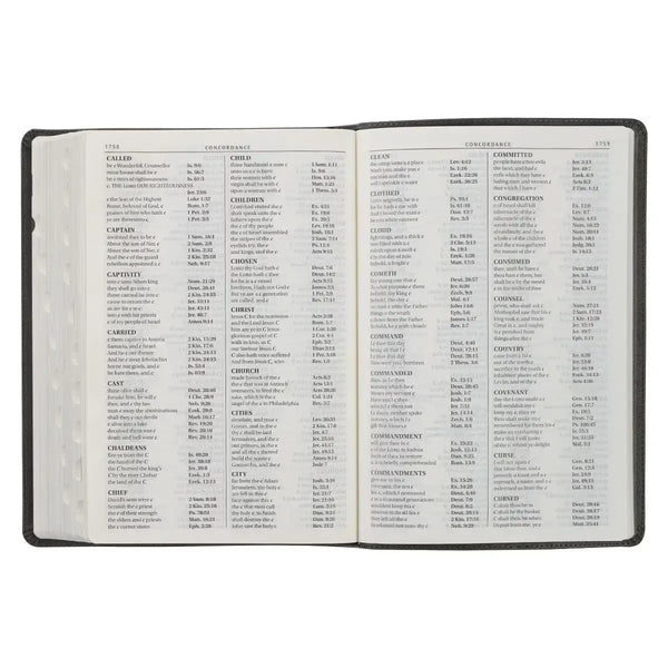 Gray with Black Inlay Faux Leather Super Giant Print King James Version Bible with Thumb Index