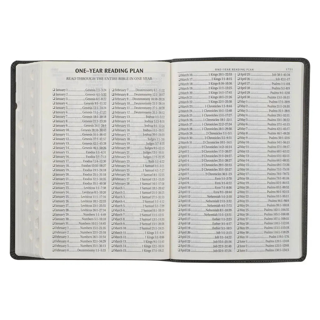 Gray with Black Inlay Faux Leather Super Giant Print King James Version Bible with Thumb Index