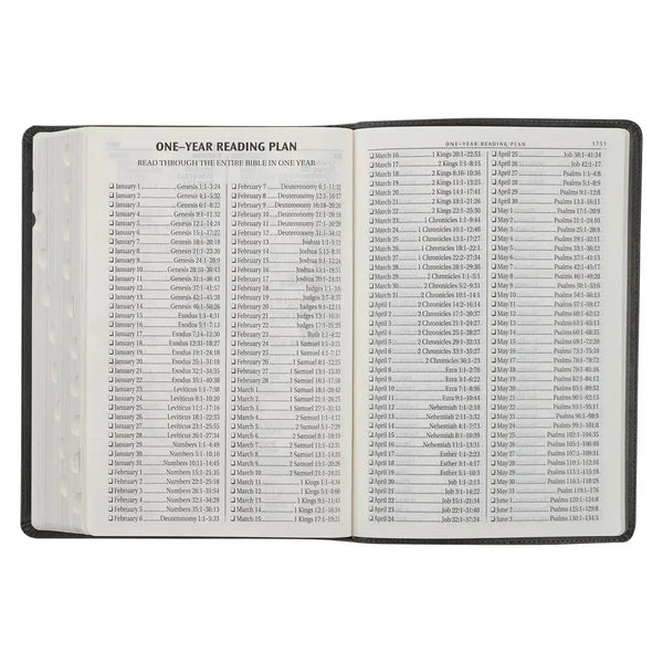 Gray with Black Inlay Faux Leather Super Giant Print King James Version Bible with Thumb Index