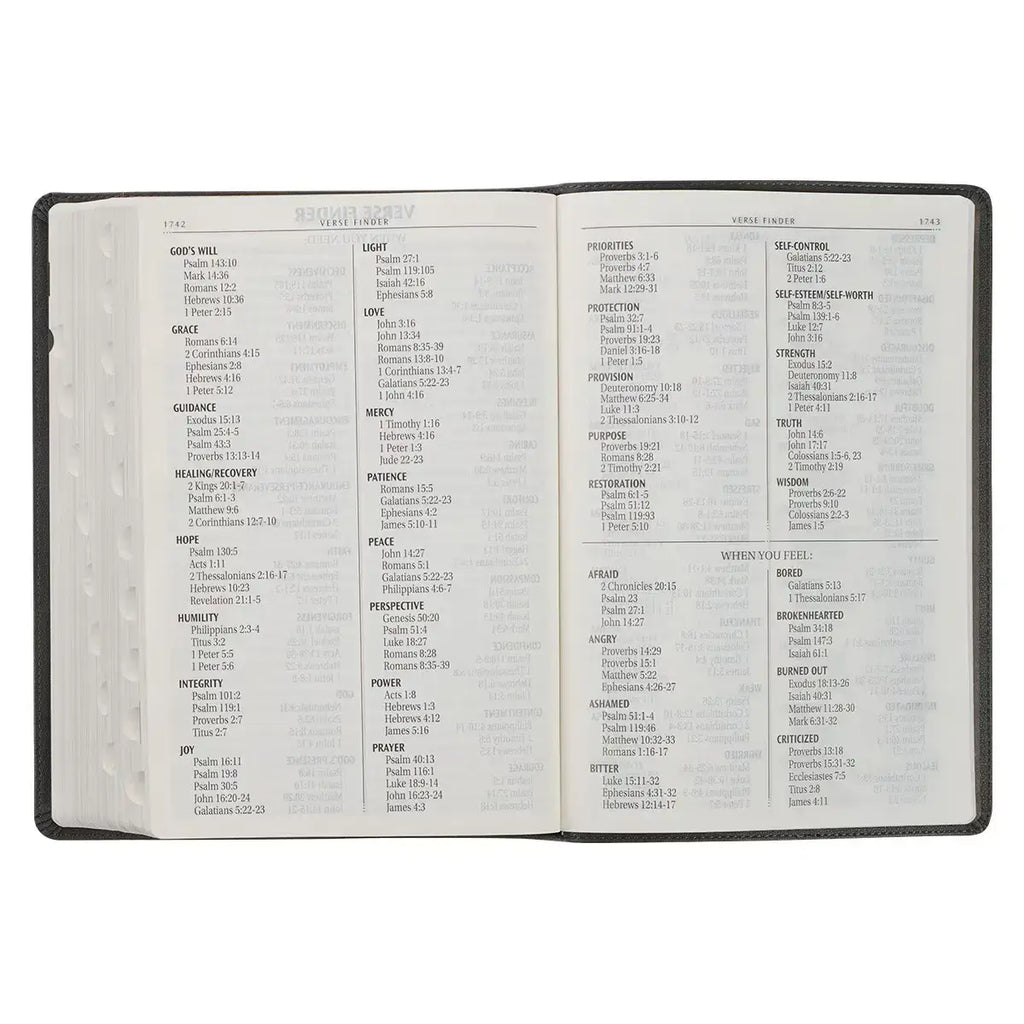 Gray with Black Inlay Faux Leather Super Giant Print King James Version Bible with Thumb Index