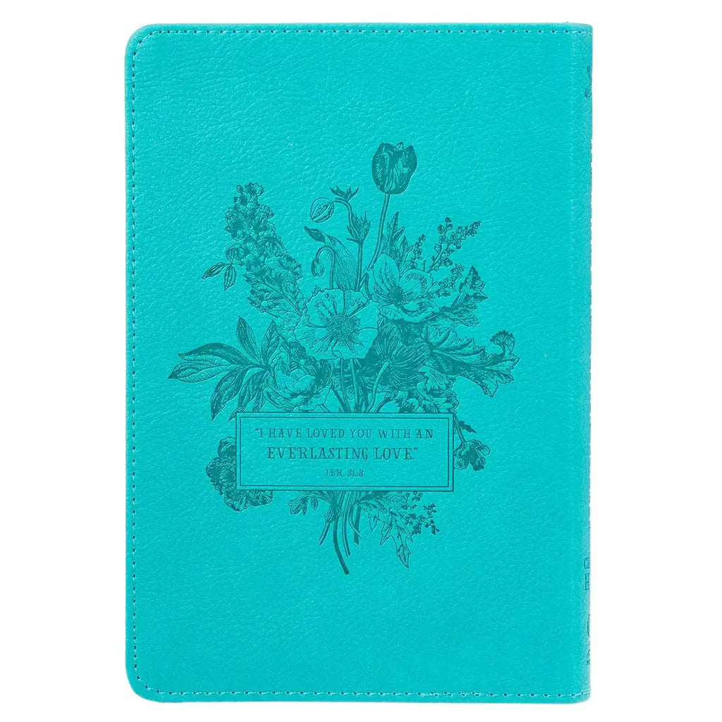 He Whispers Your Name Turquoise Faux Leather Devotional