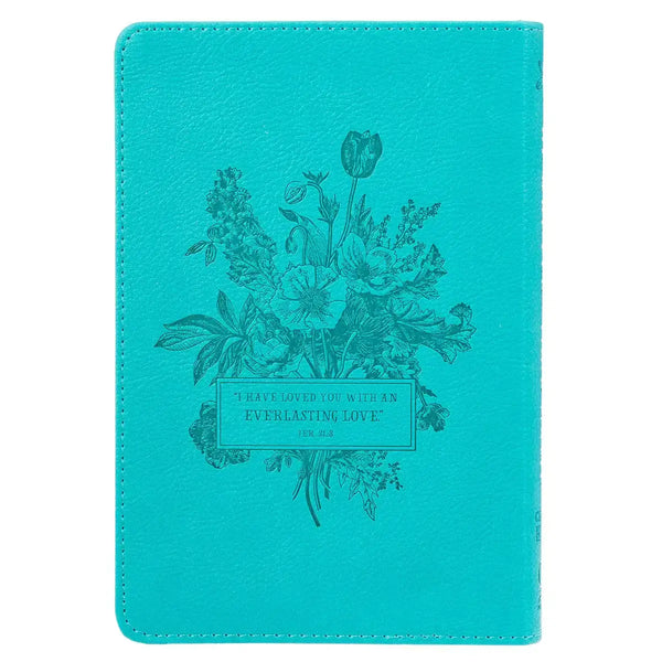 He Whispers Your Name Turquoise Faux Leather Devotional