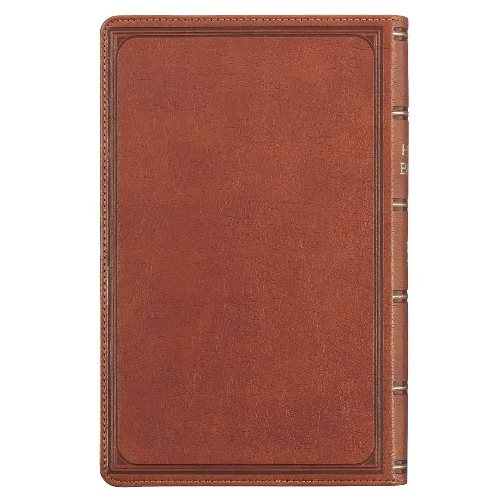 Honey Brown Faux Leather Giant Print Standard-size King James Version Bible with Thumb Index