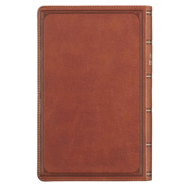 Honey Brown Faux Leather Giant Print Standard-size King James Version Bible with Thumb Index