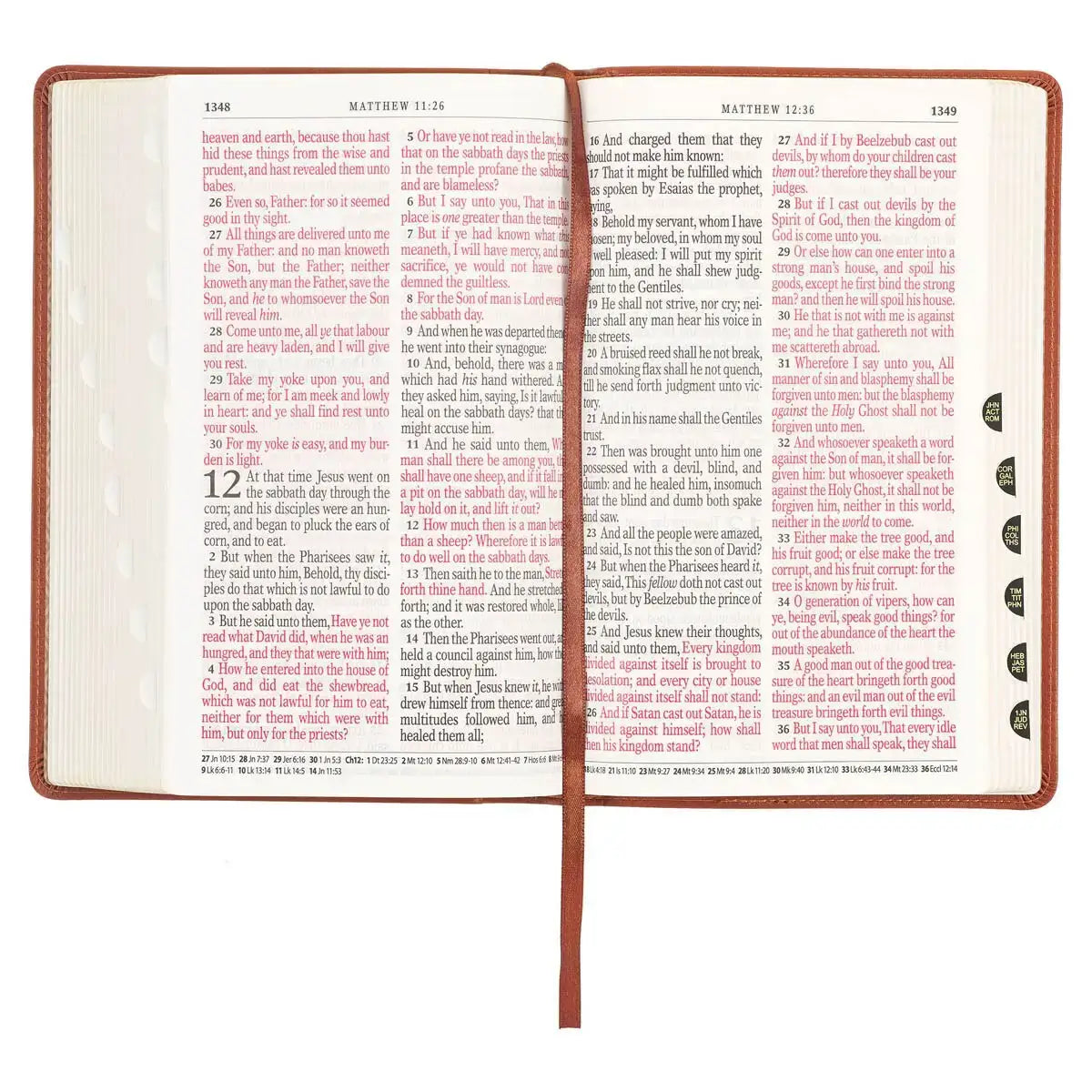Honey Brown Faux Leather Giant Print Standard-size King James Version Bible with Thumb Index