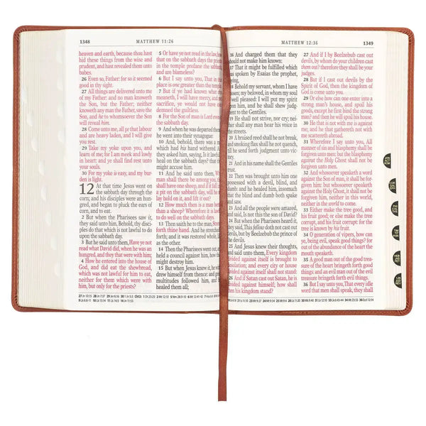 Honey Brown Faux Leather Giant Print Standard-size King James Version Bible with Thumb Index
