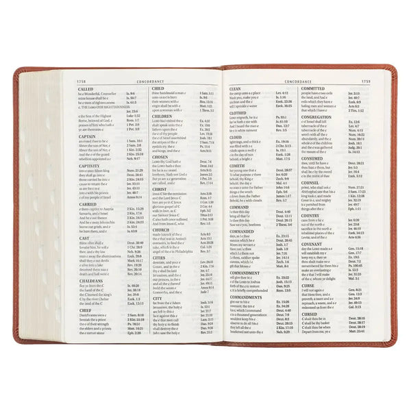 Honey Brown Faux Leather Giant Print Standard-size King James Version Bible with Thumb Index