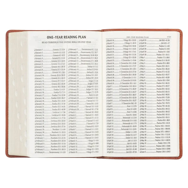 Honey Brown Faux Leather Giant Print Standard-size King James Version Bible with Thumb Index