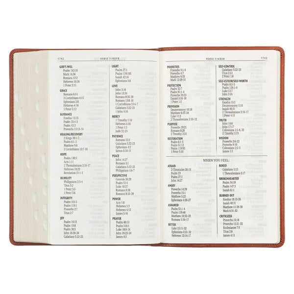 Honey Brown Faux Leather Giant Print Standard-size King James Version Bible with Thumb Index