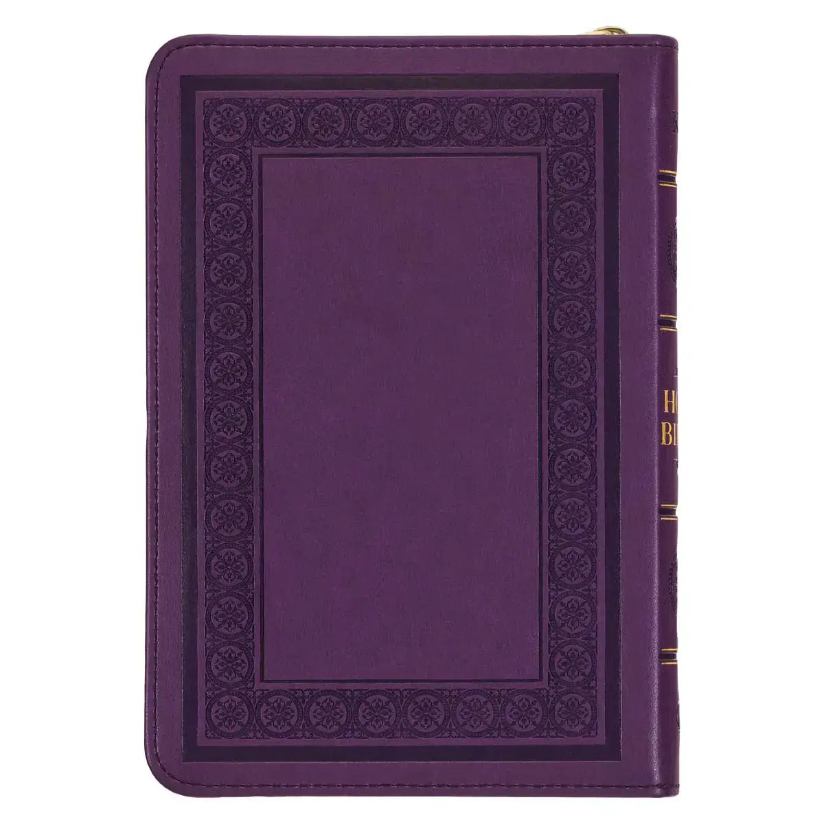 Iris Purple Faux Leather Compact King James Version Bible with Zippered Closure