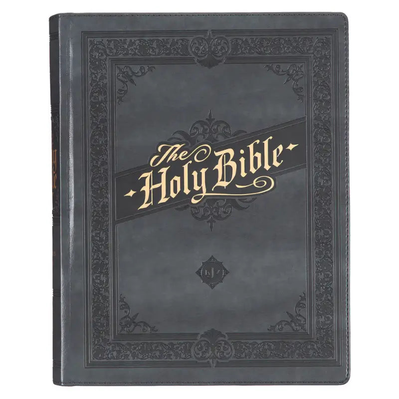 Iron Gray Faux Leather Hardcover Large Print King James Version Note-taking Bible Main image