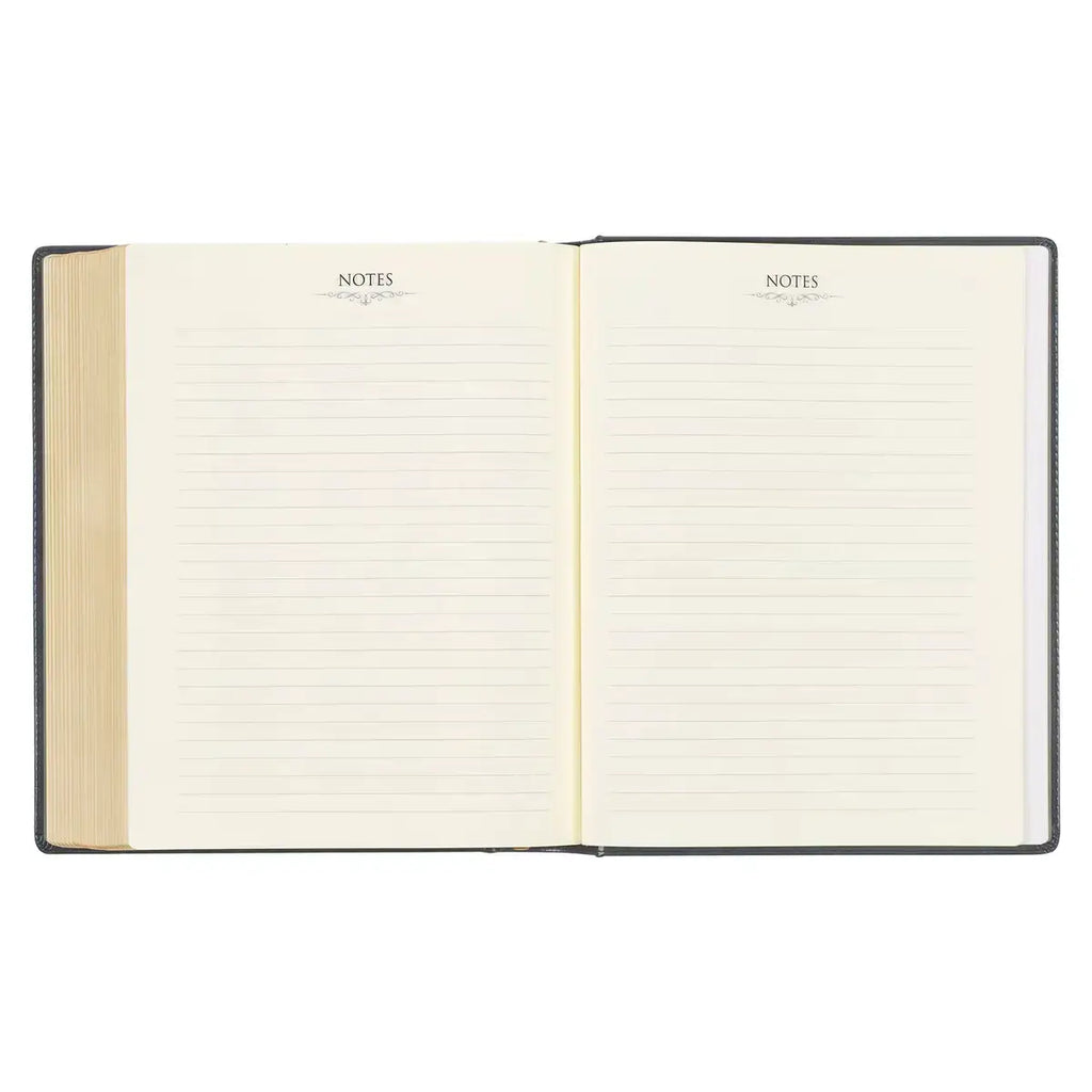 Iron Gray Faux Leather Hardcover Large Print King James Version Note-taking Bible