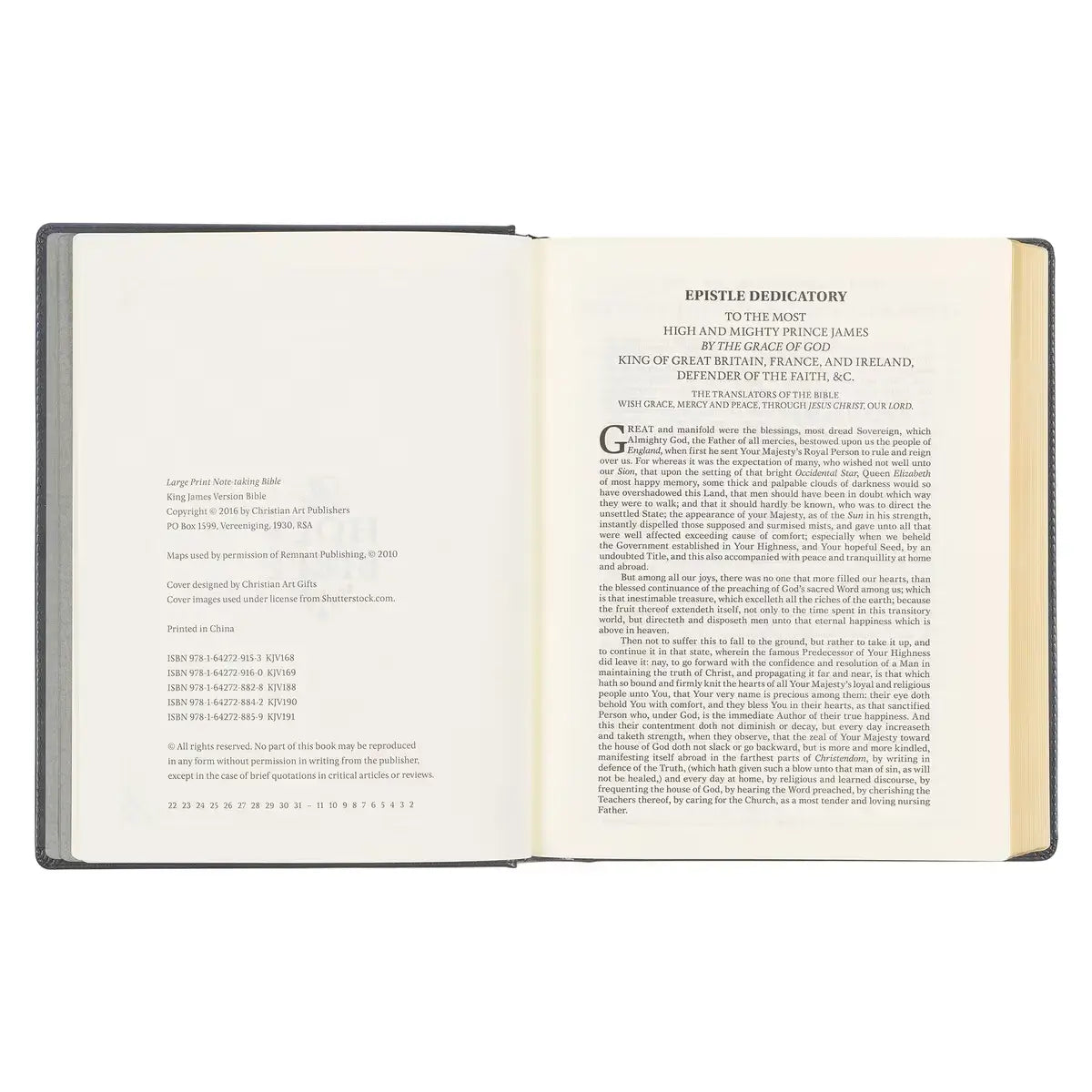 Iron Gray Faux Leather Hardcover Large Print King James Version Note-taking Bible